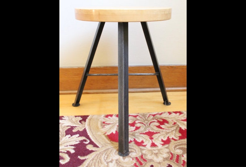 F4459 Short Maple Wood & Steel Stools Custom Made by Marian Built from Pacific NW image 5