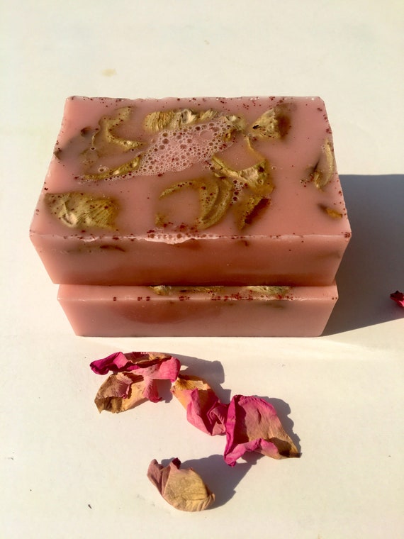 All Natural Soap Base, Rose and Geranium, Cinnamon, Activated Charcoal Soap  
