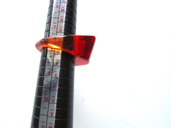 Sweet Vintage Statement Ring Mandarin Orange Red … - image 2