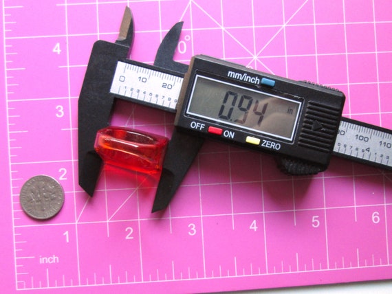 Sweet Vintage Statement Ring Mandarin Orange Red … - image 6