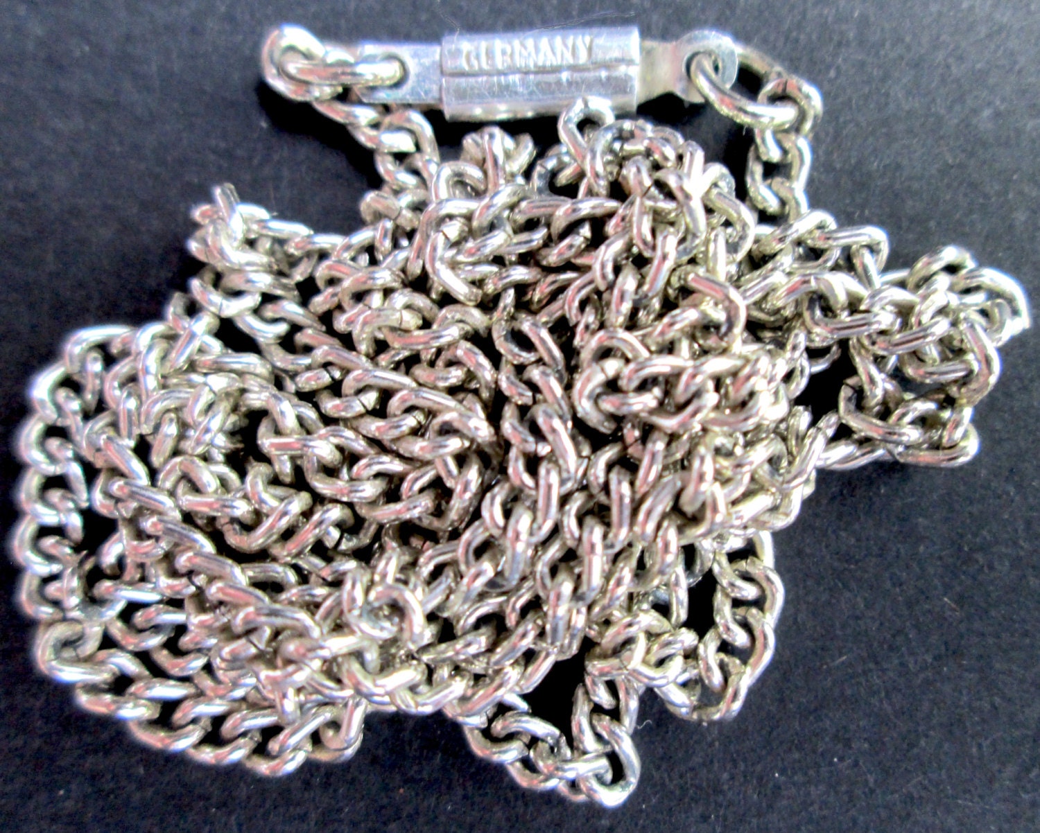 Vintage Silver Tone Single Strand Chain 25” Marked GERMANY