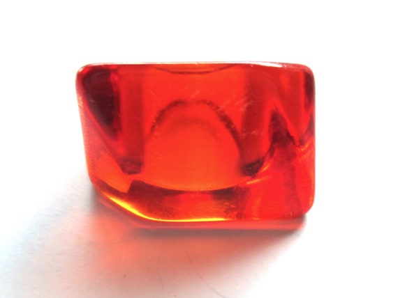 Sweet Vintage Statement Ring Mandarin Orange Red … - image 7