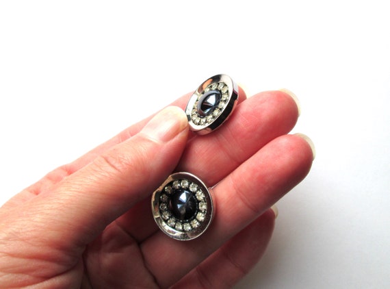 Vintage Bold Statement Cuff Links Cufflinks Black… - image 7