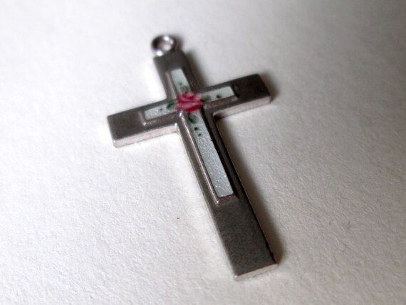 Sweet Vintage Cross Pendant 925 Silver 1.5g Signe… - image 6