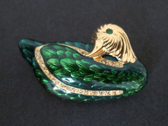 Gorgeous Vintage Brooch Swarovski Swan Mark Figur… - image 5