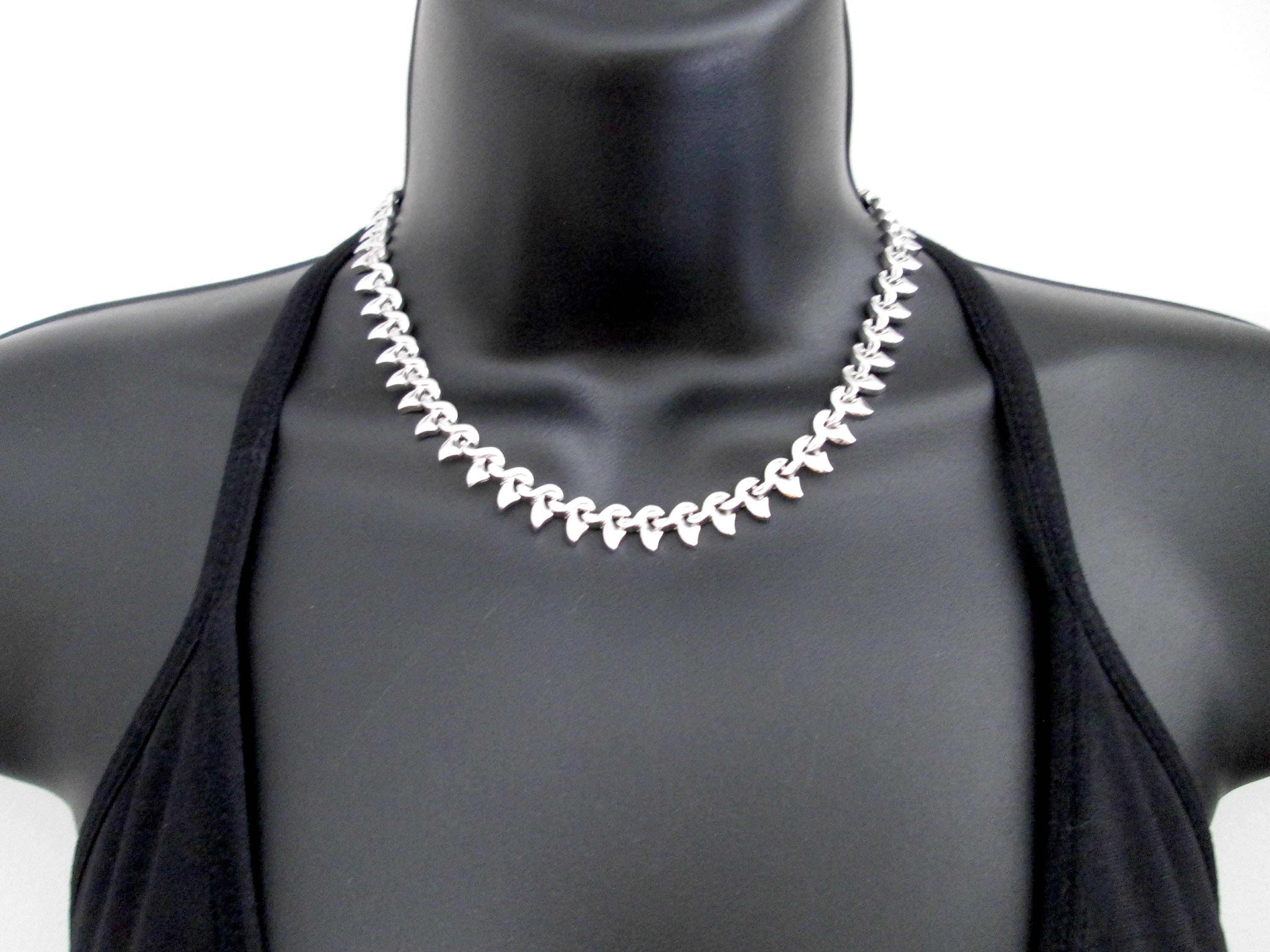 Unusual Vintage Chain Link Necklace Real Silver Stamped 835 Unusual Vintage Chain Link Necklace Real Silver Stamped 835