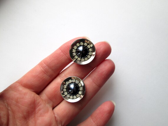 Vintage Bold Statement Cuff Links Cufflinks Black… - image 3