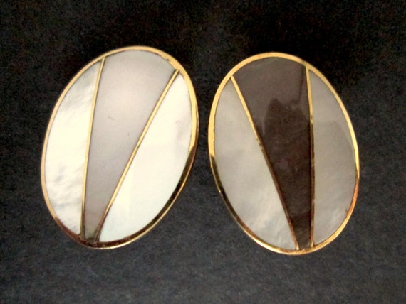 Barrette à Cheveux Vintage Blanche Avec Décor Nacré Brillant - Modèle 310 - Occasion