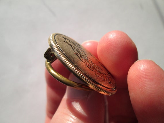 Sweet Vintage Scarf Ring Clip Signed Stamped WEST… - image 7