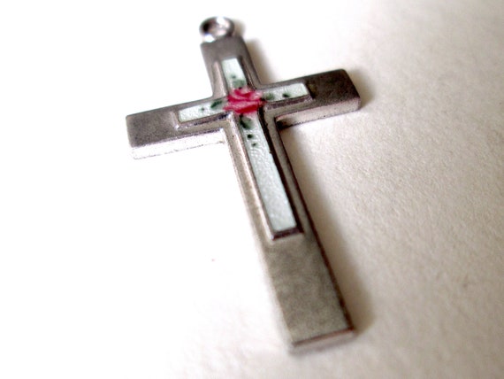 Sweet Vintage Cross Pendant 925 Silver 1.5g Signe… - image 5