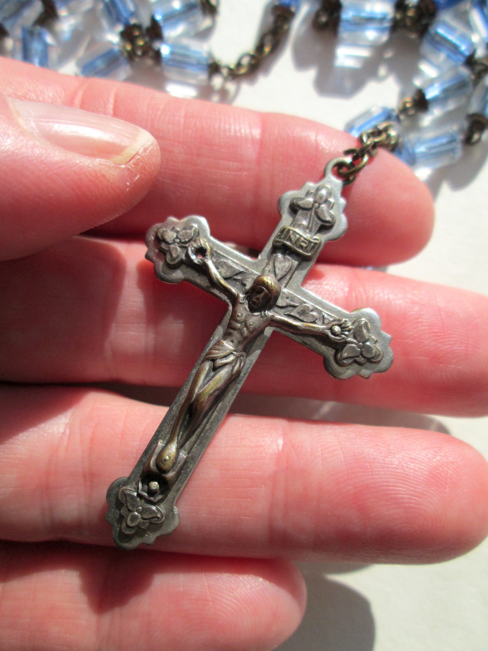 Vintage SAINTE ANNE De BEAUPRE Rosary Faceted Clear Etsy UK