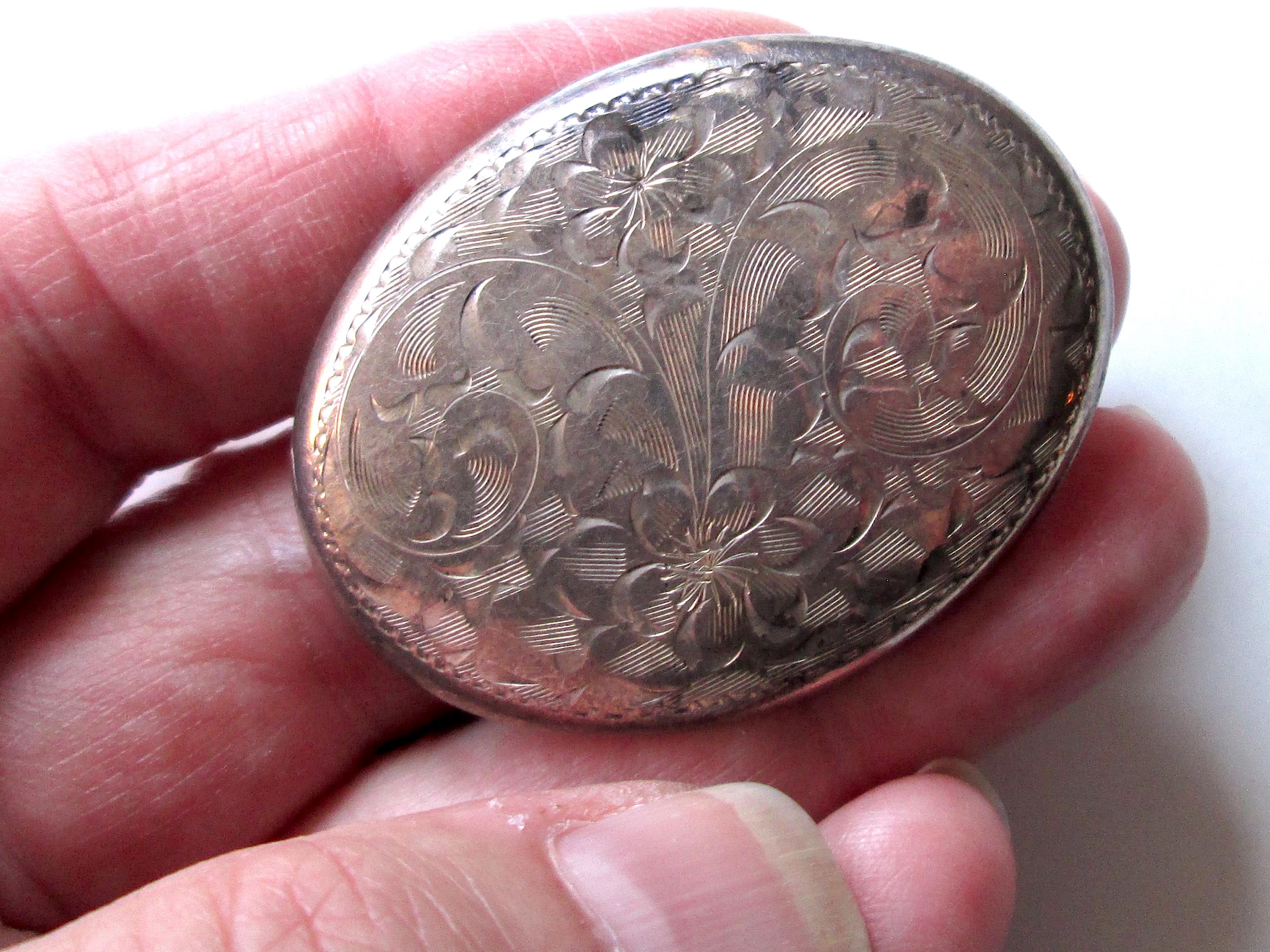 希少 Vintage   425 Brooch 925 Classic Vintage Brooch 925 Silver Stamped STERLING 8g Hexagon B