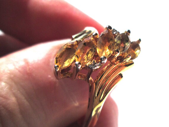 Fabulous Vintage Statement Ring Epi Faceted Navet… - image 5