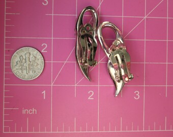 Vintage Marked PAT 156452 Rhinestone Clip on Earrings