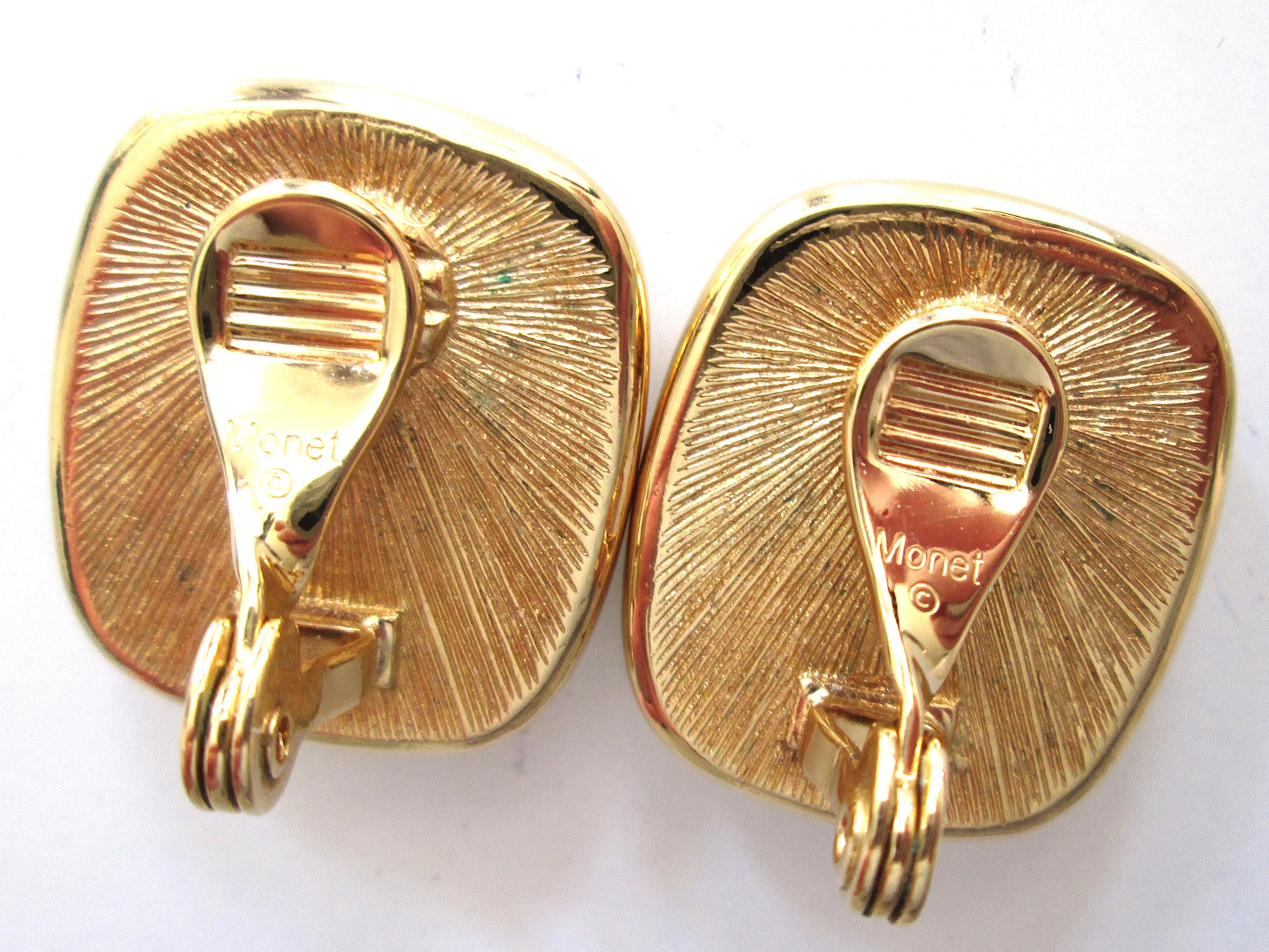 Boucles D'oreilles Vintage Signées MONET - Clous, Occasion, Bijou Rétro De Collection
