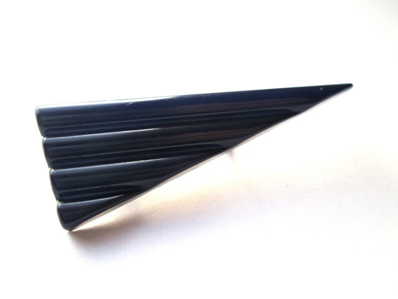 Barrette Vintage Buch Deichmann 1980 - Plastique Triangle Fleuri Strass - Danemark