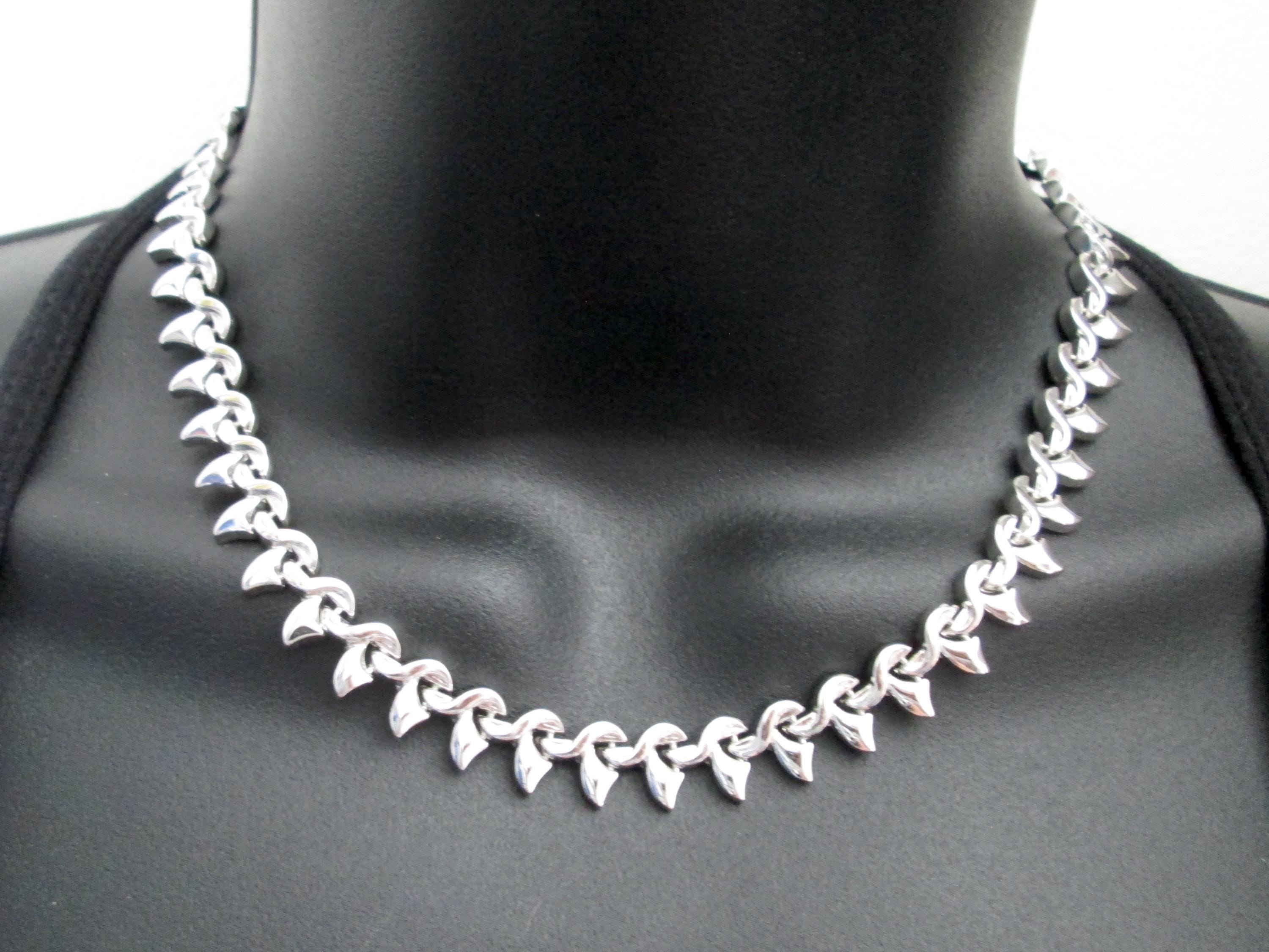 Unusual Vintage Chain Link Necklace Real Silver Stamped 835 Unusual Vintage Chain Link Necklace Real Silver Stamped 835