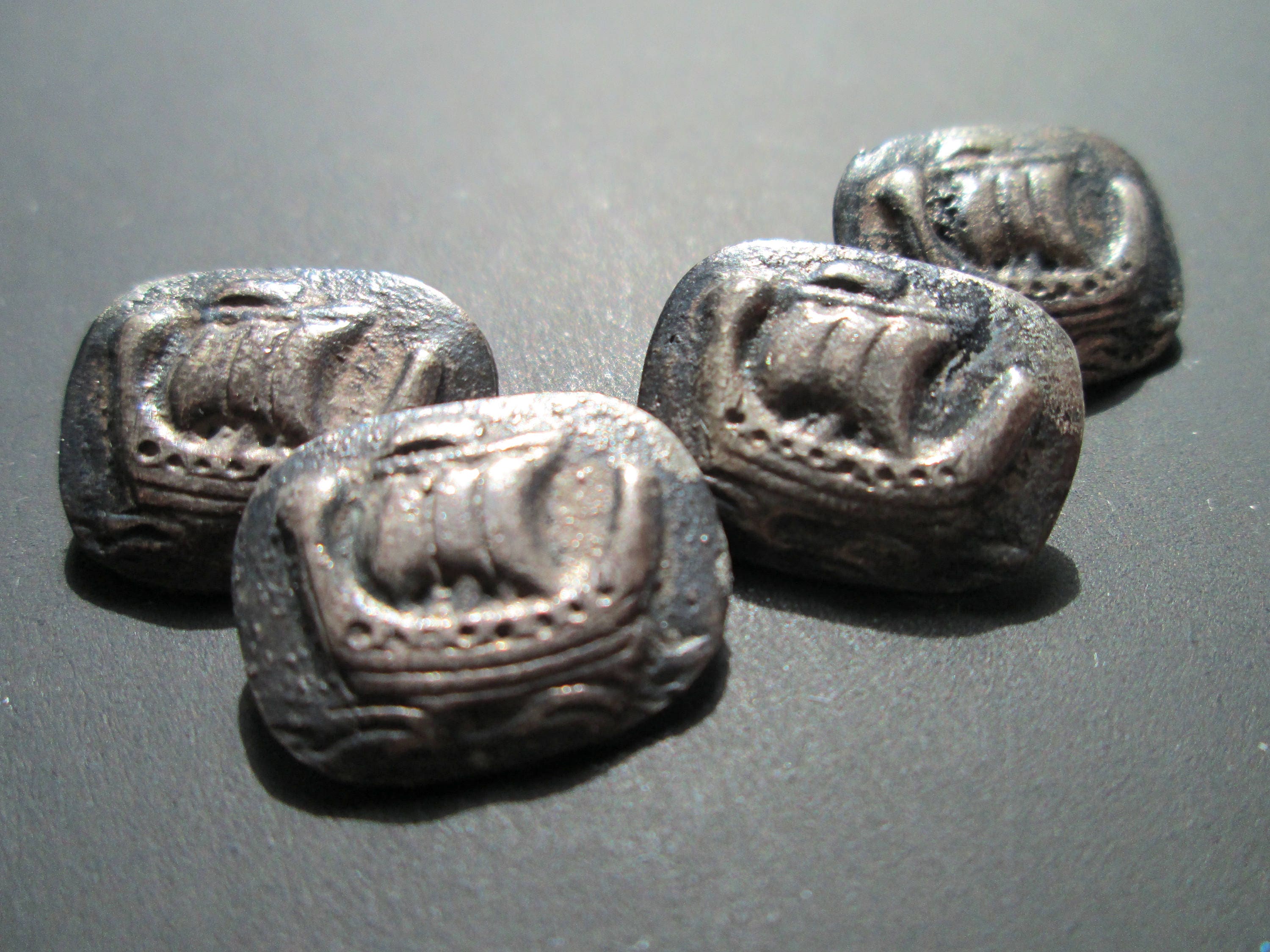 Boutons De Manchette Vintage En Argent Sterling - Forme Triangle Avec Marque S - Occasion Bon état