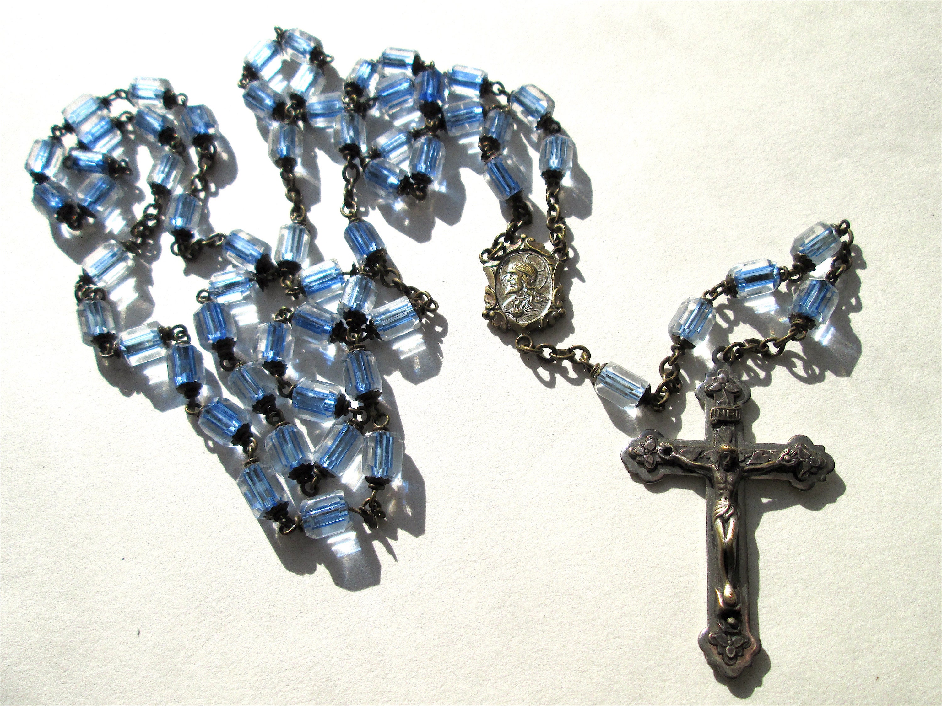 Vintage SAINTE ANNE De BEAUPRE Rosary Faceted Clear Etsy UK