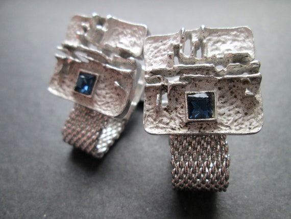 Gorgeous Vintage Cuff Links Cufflinks Silver Tone… - image 3