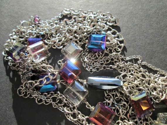 Fabulous Vintage Multi Strand Silver Tone Chain A… - image 7