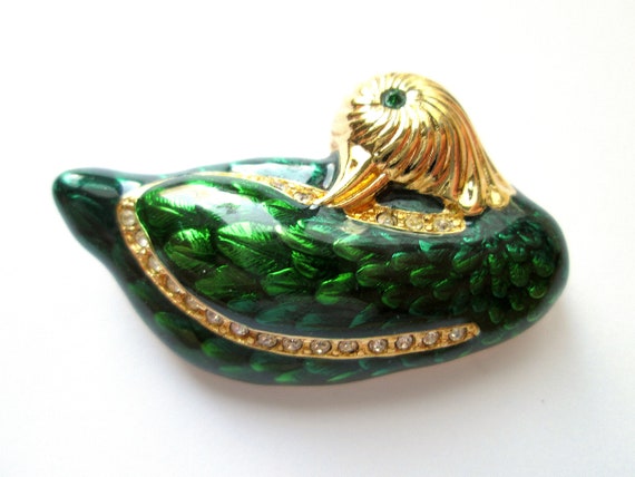 Gorgeous Vintage Brooch Swarovski Swan Mark Figur… - image 2