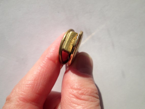 Sweet Vintage Scarf Ring Clip Signed Stamped WEST… - image 8