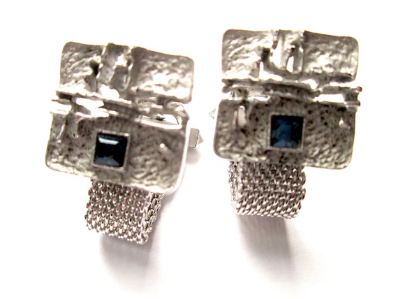Gorgeous Vintage Cuff Links Cufflinks Silver Tone… - image 2