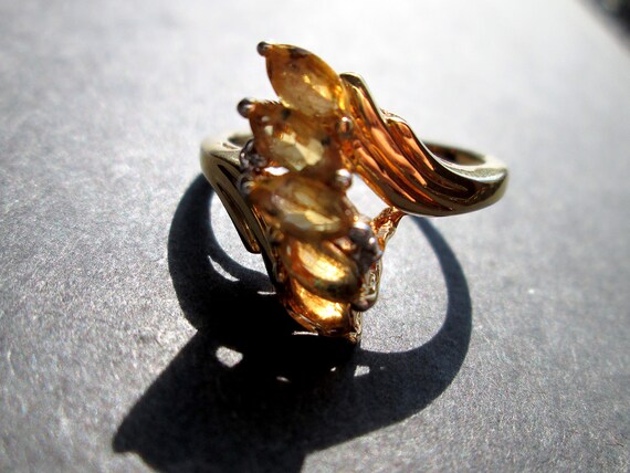 Fabulous Vintage Statement Ring Epi Faceted Navet… - image 4