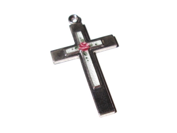 Sweet Vintage Cross Pendant 925 Silver 1.5g Signe… - image 2