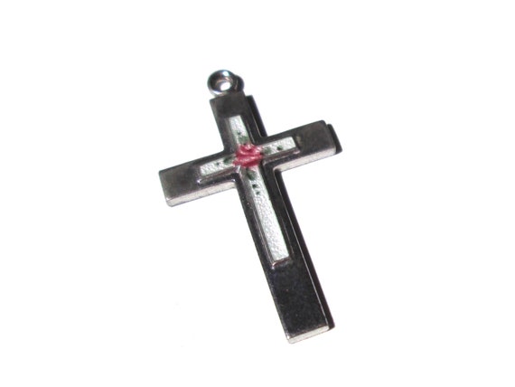 Sweet Vintage Cross Pendant 925 Silver 1.5g Signe… - image 4