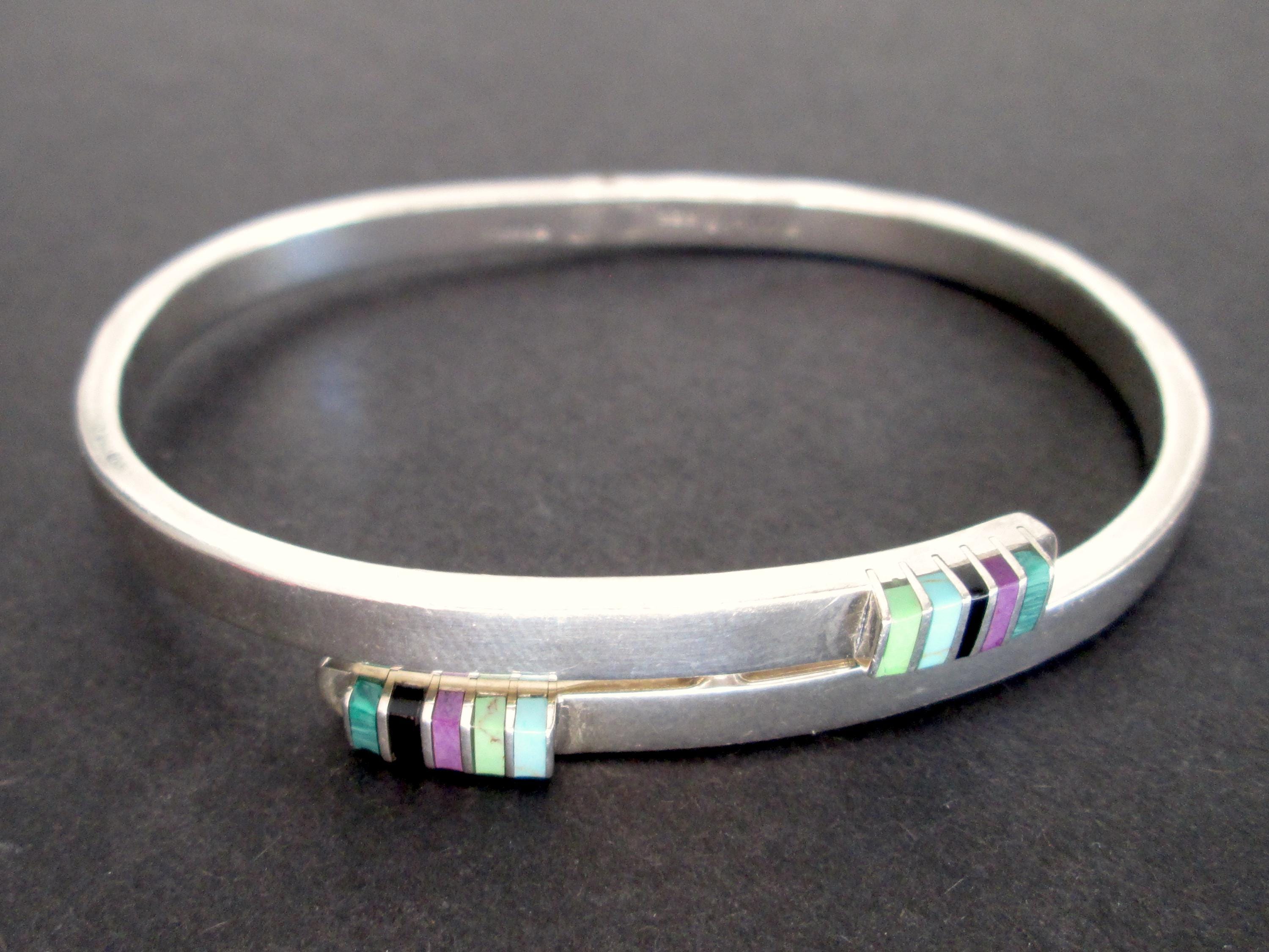 Vintage Bangle Bracelet Sterling Silver Stamped MEXICO TCH-13 925