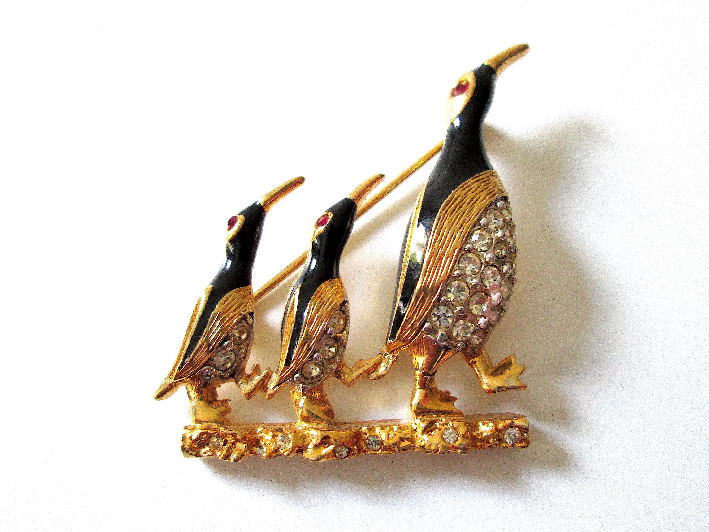 愛らしいヴィンテージ ブローチピン おそらく署名なし D'Orlan 3 3 匹