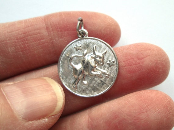 Sweet Vintage Zodiac Medallion Coin Pendant 925 S… - image 7