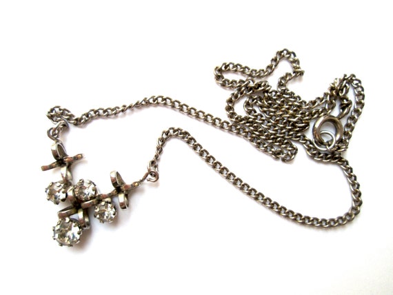 Adorable Vintage Clear Rhinestone Choker Claw Set… - image 5