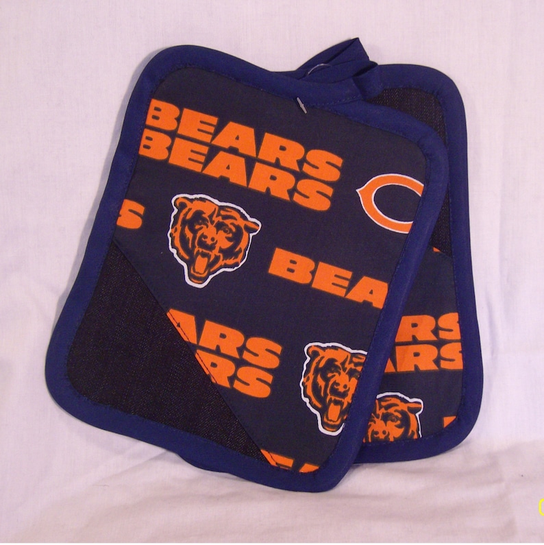 Potholders # 2741-NFL name Chicago Bears Jean and cotton