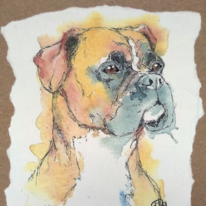 Boxer Hundeliebhaber Karte, handgemachte Karte für ihn, sie, leere Geburtstagskarte, Weihnachtskarte des Hundes, Boxerkarte von EdieBrae