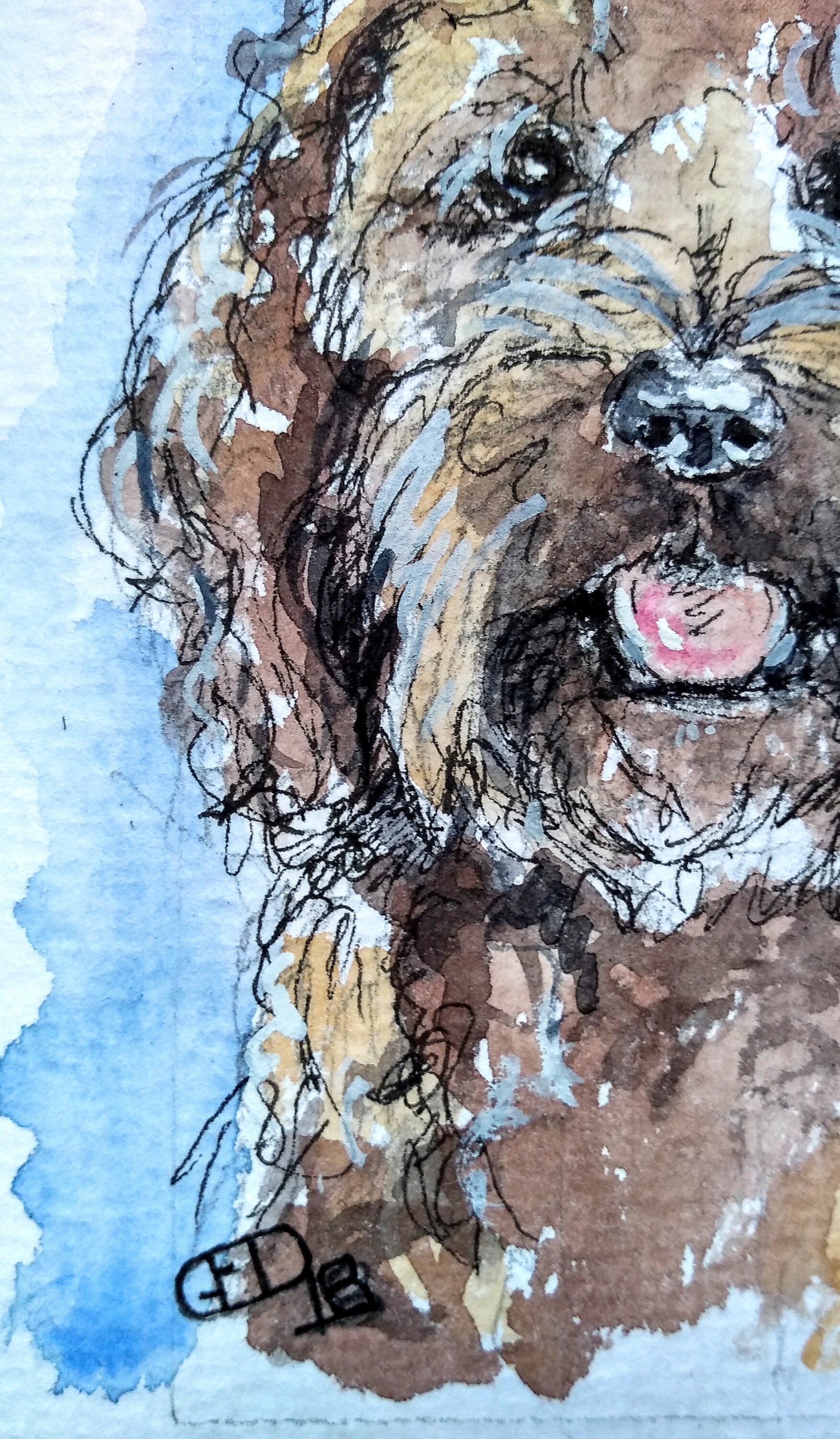 Cockapoo Watercolour Painting, Original Small Dog Artwork in ...