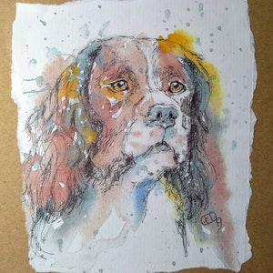Springer Spaniel Karte, handgemachte Karte für Sie, Ihn, Blanko Geburtstagskarte, Weihnachtskarte, Hund, Spaniel Karte von EdieBrae