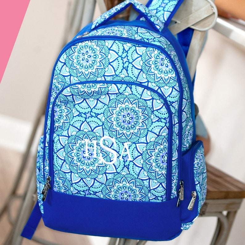 Monogram Girls Backpack Personalized Kids backpack Free Etsy