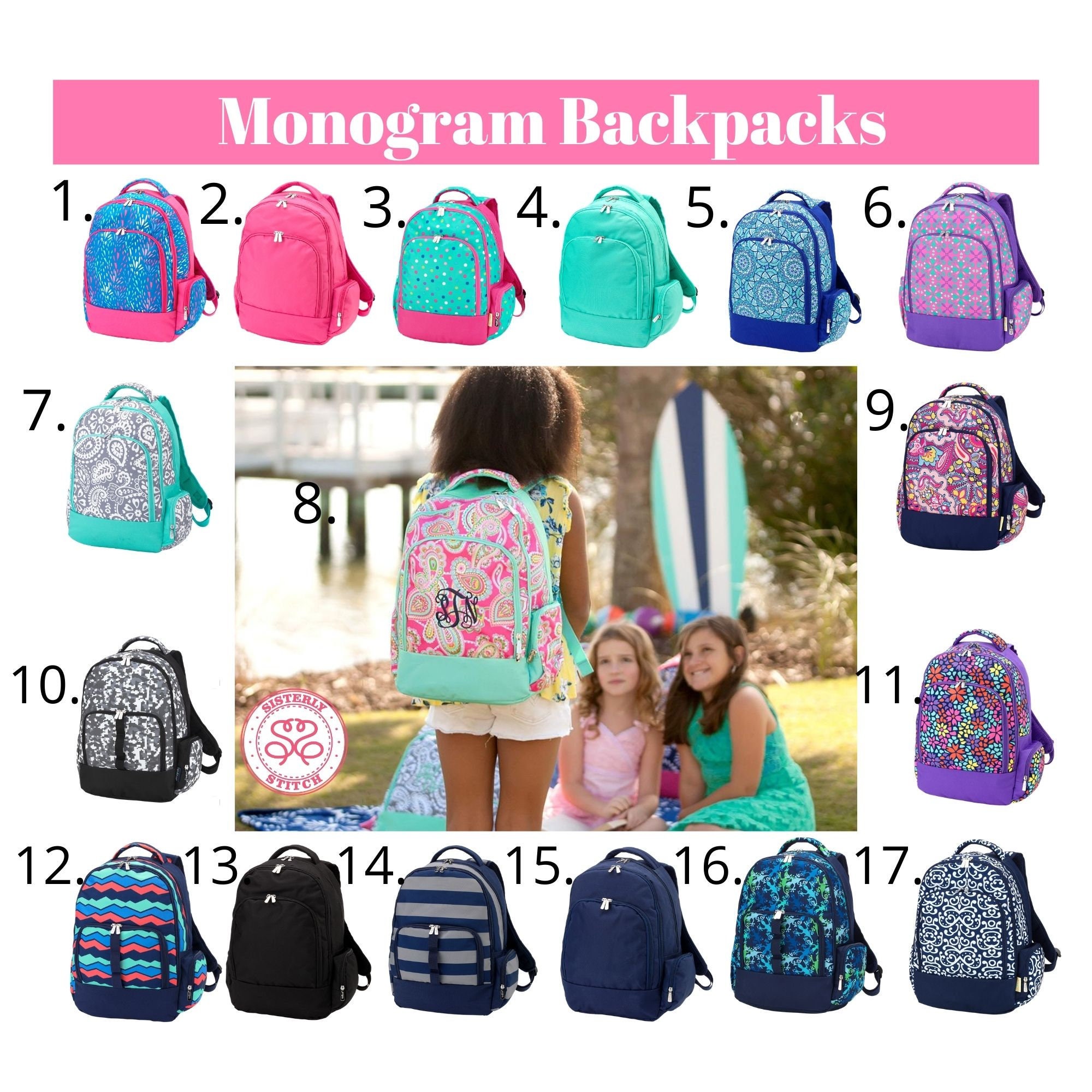 etsy monogram backpack