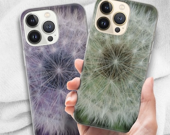 Phone Case with Dandelion Blowball Close-up Photo, for iPhone 15 14 13 12 11 pro max mini plus, Samsung Galaxy S23 S24 ..