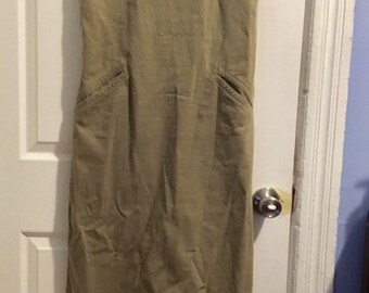 90's long khaki dress