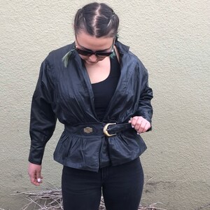 Vintage genuine leather jacket with belt