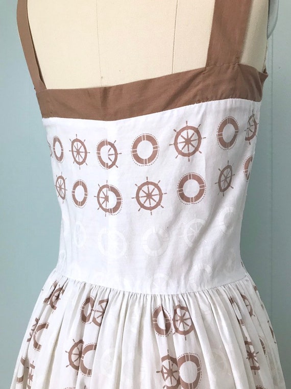 1950s Ship Wheel Dress and Bolero | 50s Buoy Nove… - image 10