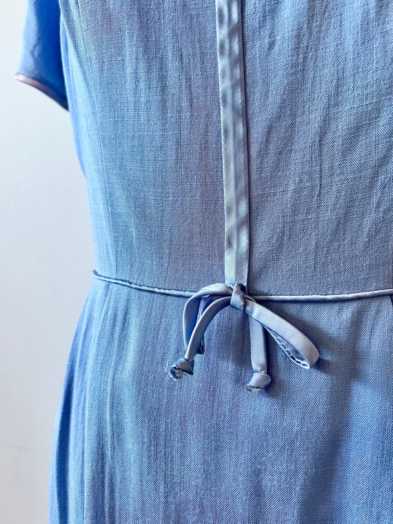 1960s Periwinkle Wiggle Dress | 60s Pastel Blue D… - image 7