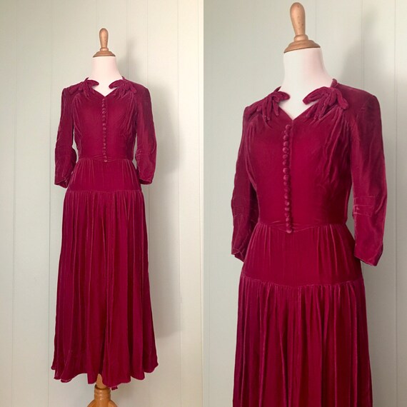 dark pink velvet dress