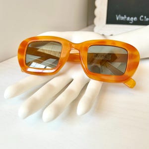 1960s Italian Butterscotch Sunglasses | 60s Mod Marbled Eyewear | Vintage Light Brown Summer Accessory