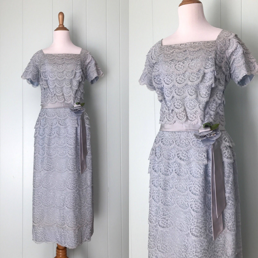 1950s Dubarry Pale Blue Tiered Lace Cocktail Dress 50s Light - Etsy