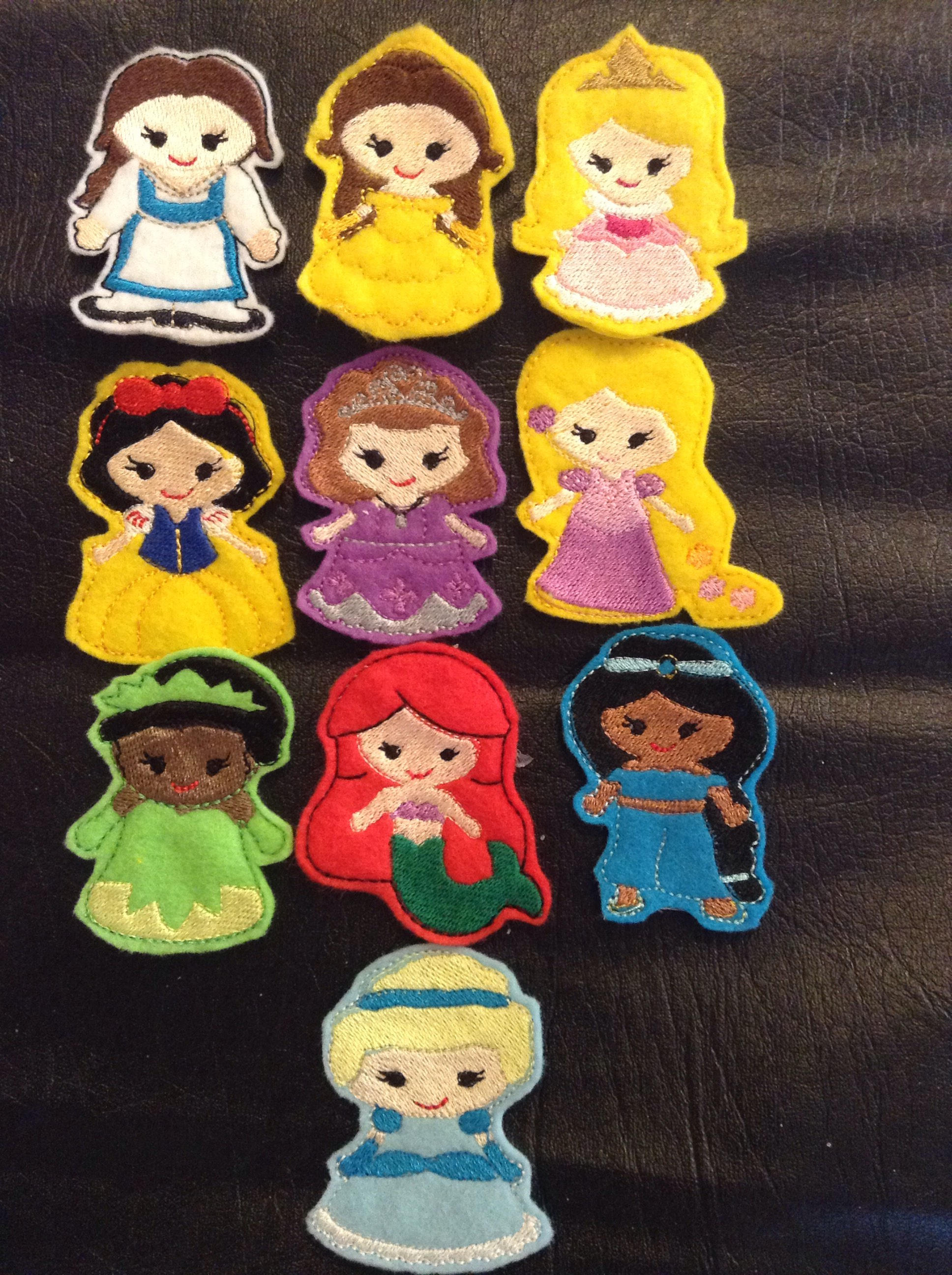 Princess inspired finger puppets. Elsa Ariel Belle and many | Etsy